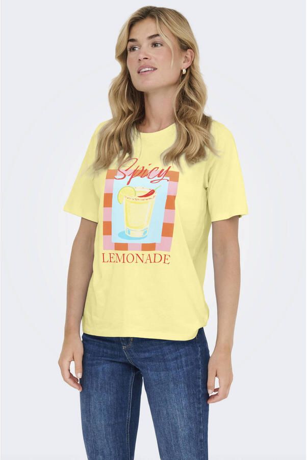 JDY T-shirt lichtgeel