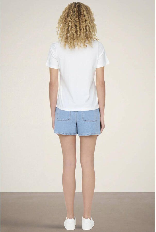 Jacqueline de Yong Dames Katoenen T-shirt Lente Zomer Collectie White Dames - Foto 2
