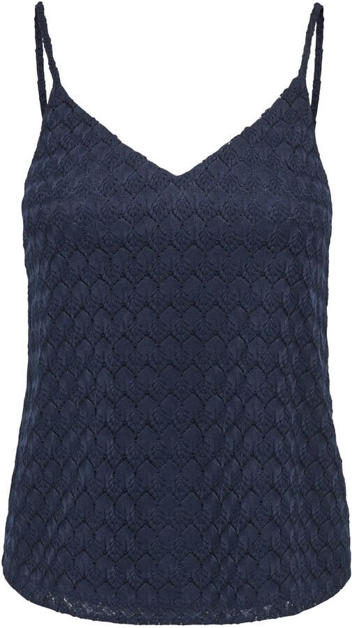 JDY top ajour marineblauw