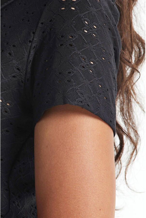 Jacqueline de Yong Zwart T-shirt met korte mouwen Black Dames