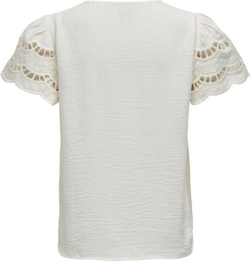 Jacqueline de Yong Kant T-Shirt Lente Zomer Collectie White Dames