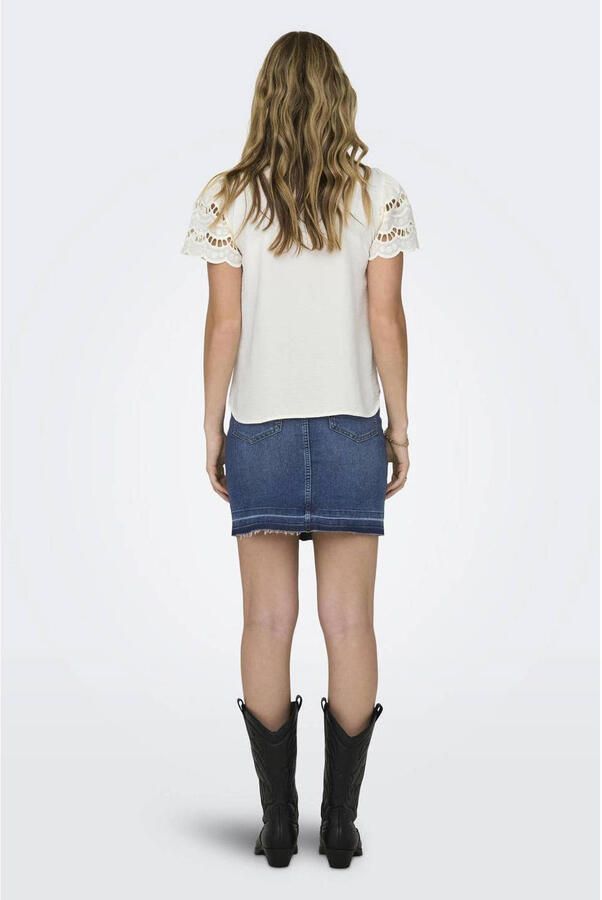 Jacqueline de Yong Kant T-Shirt Lente Zomer Collectie White Dames - Foto 2