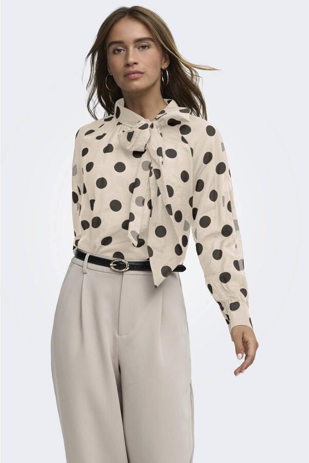 JDY top met stippen beige