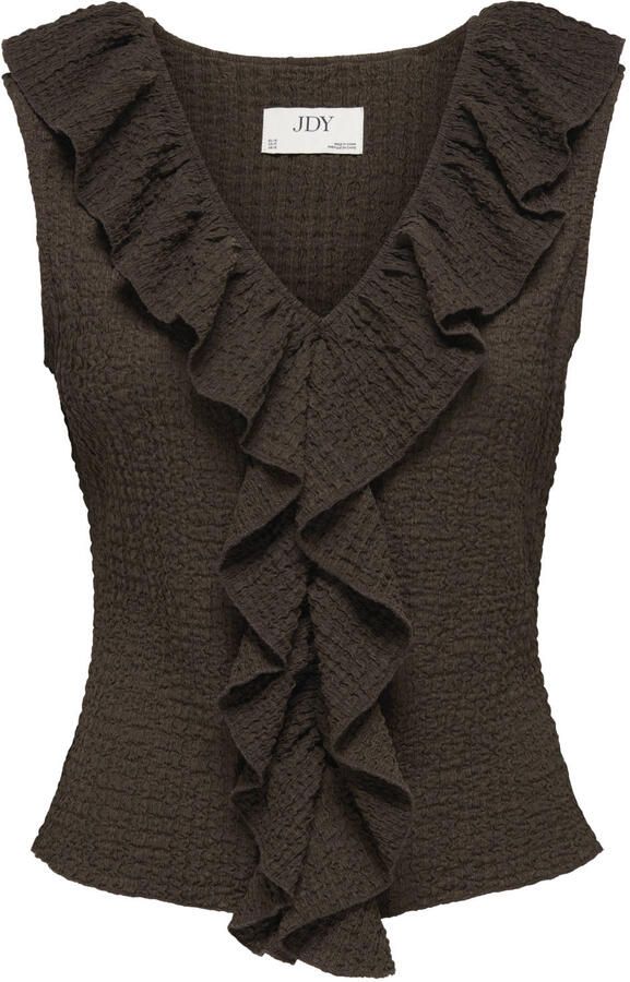 JDY top met textuur donkerbruin