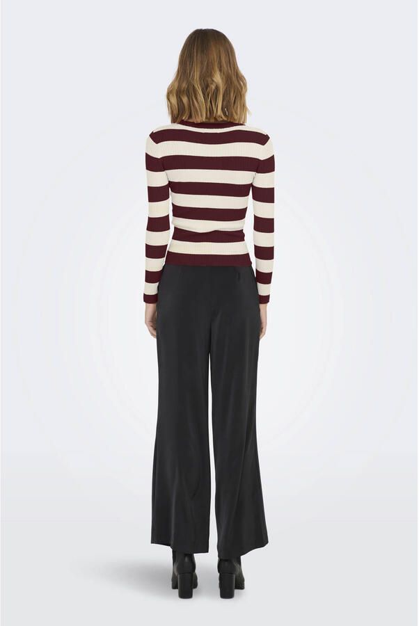 JDY Plum Stripe Knit Sweater Dames
