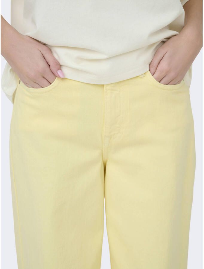 JDY VERA high waist wide leg jeans lichtgeel