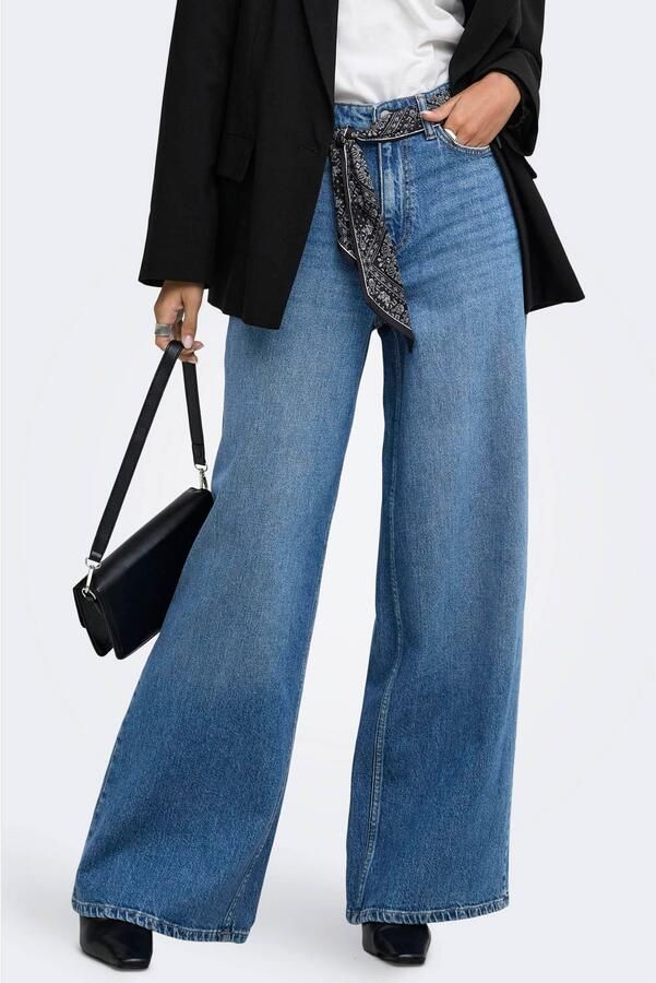 JDY VERA wide leg jeans mediumblauw