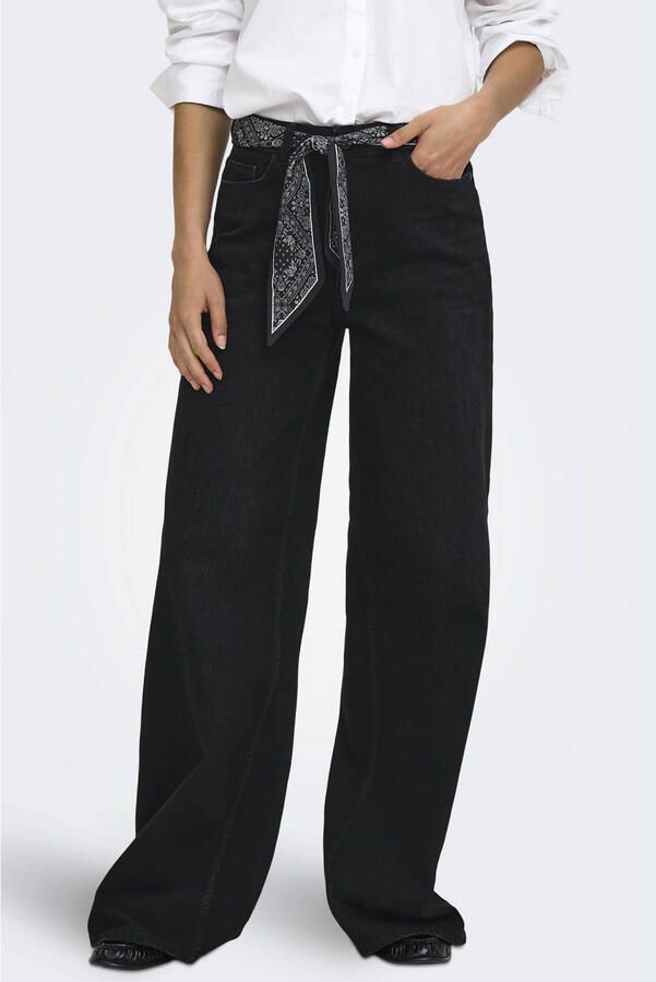JDY VERA wide leg jeans zwart