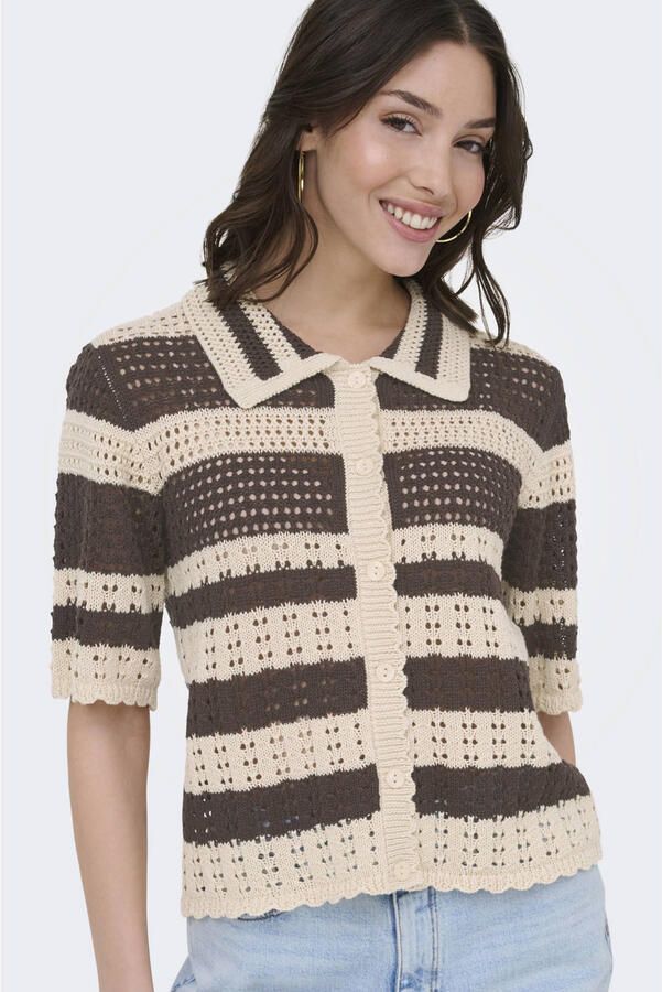 JDY vest bruin gebreid