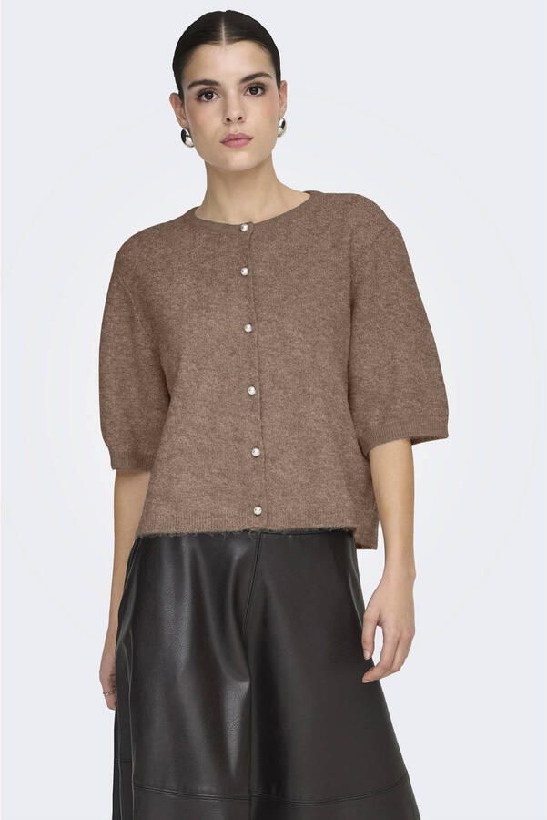 JDY vest bruin gebreid