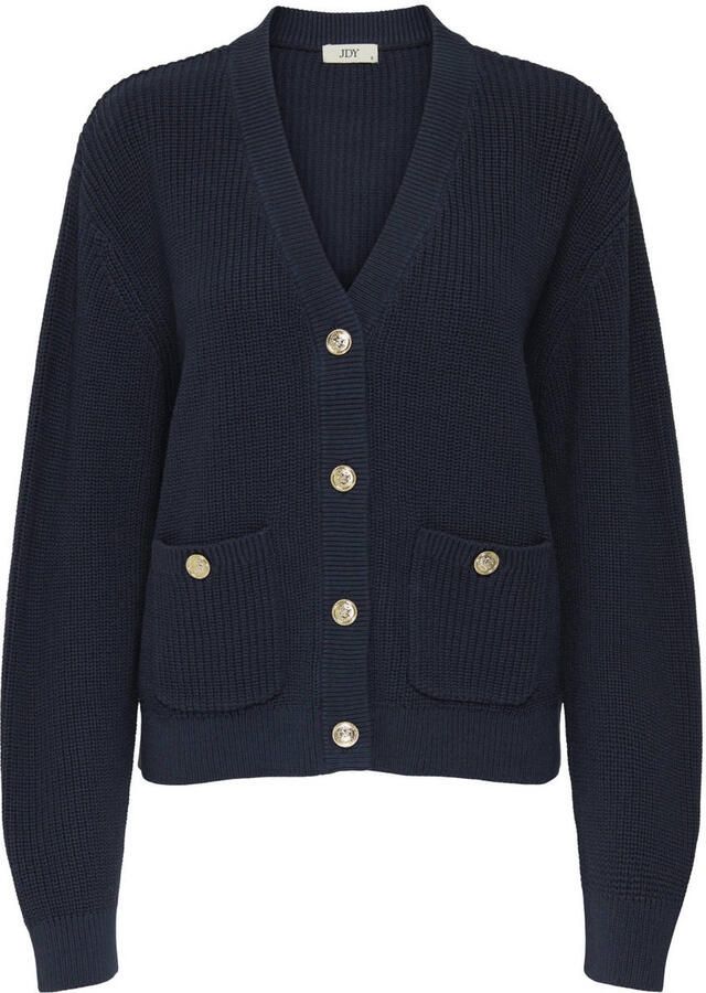 JDY vest donkerblauw grof gebreid