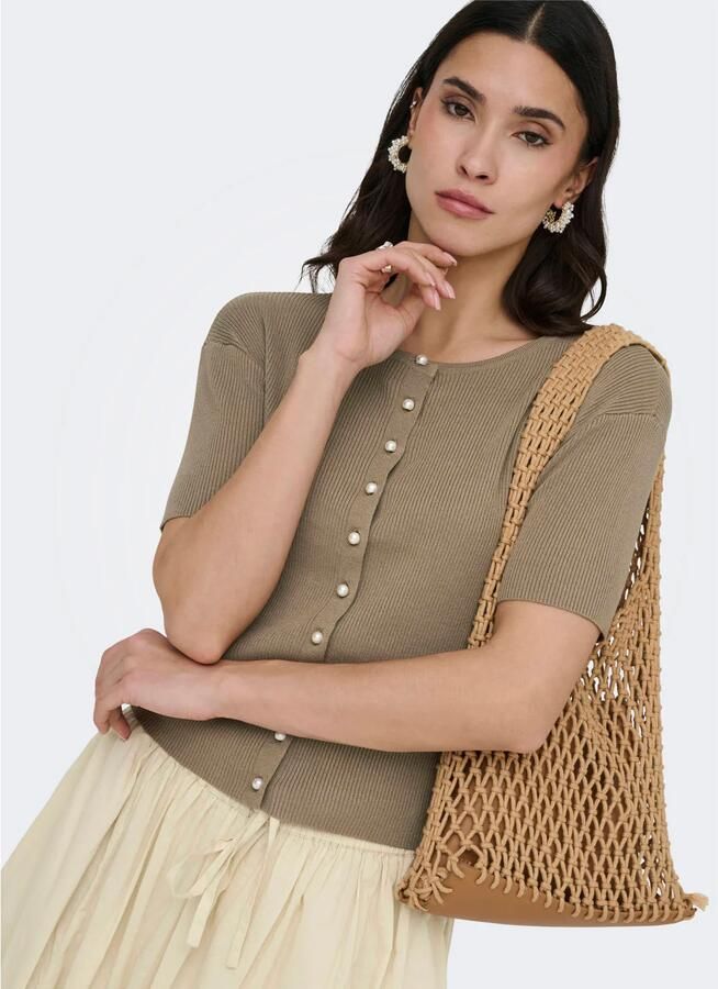 JDY vest gebreid taupe
