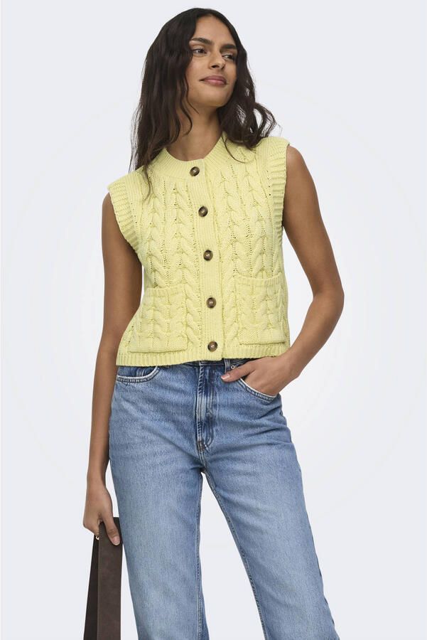 JDY vest geel gebreid