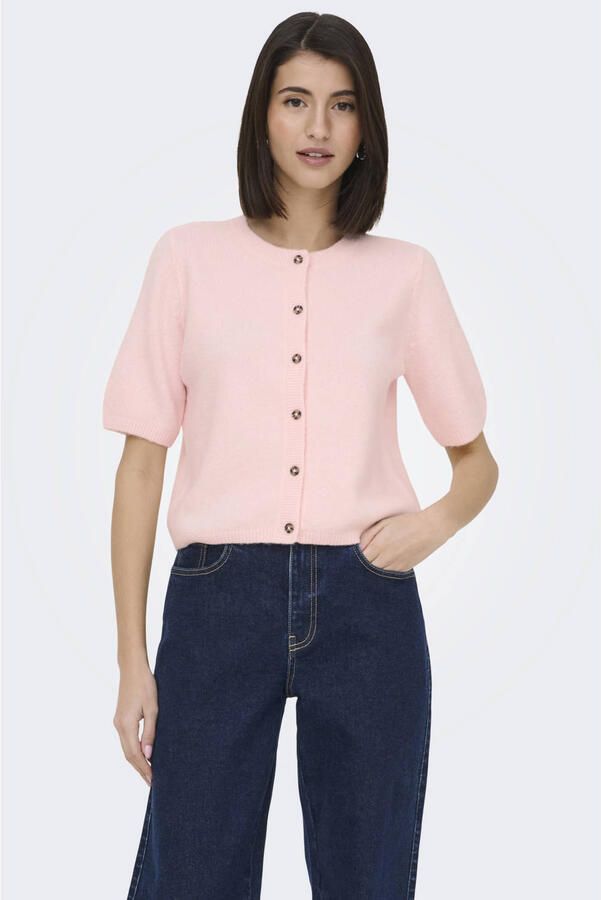 JDY vest lichtroze gebreid