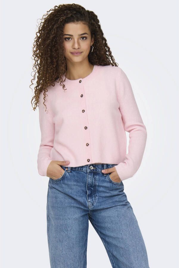 JDY vest met wol fijn gebreid