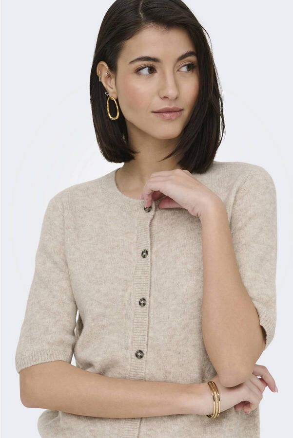 JDY vest zand gebreid