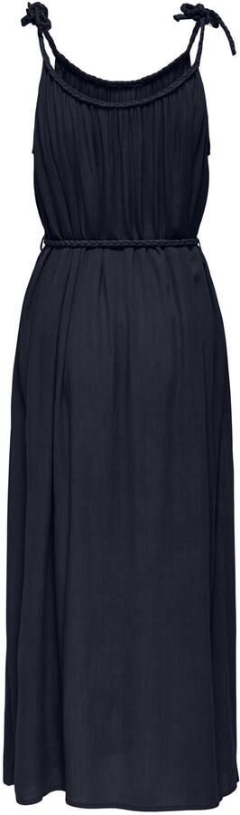 JDY viscose maxi jurk met borduursels donkerblauw - Foto 3