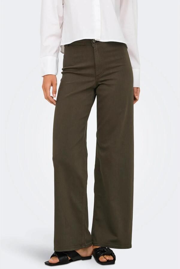 JDY wide leg broek grijsgroen