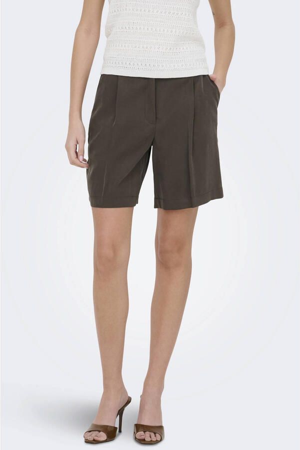JDY wide leg casual short met plooien donkerbruin