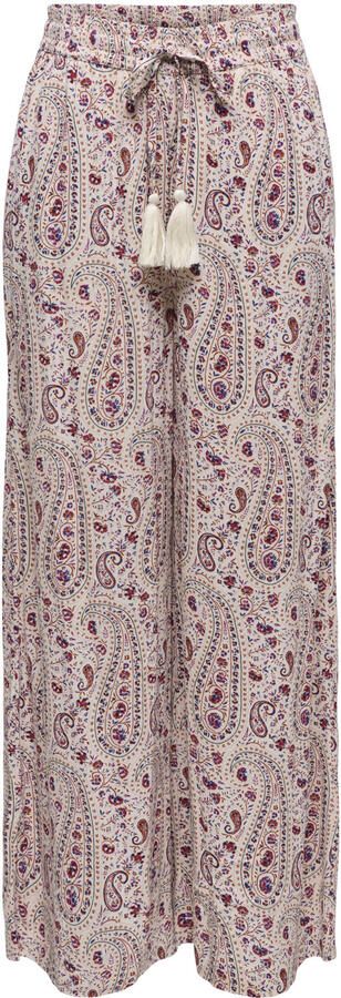 JDY wide leg high waist casual broek ecru