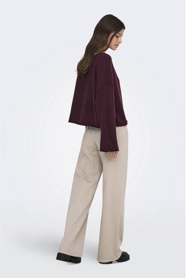 JDY wide leg high waist casual broek taupe - Foto 3