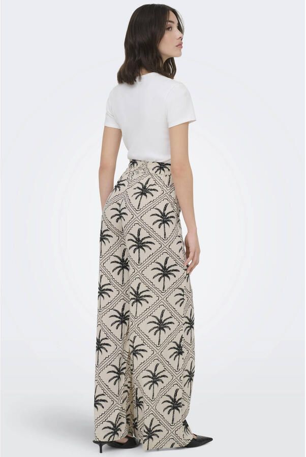 JDY wide leg high waist casual broek zand - Foto 3