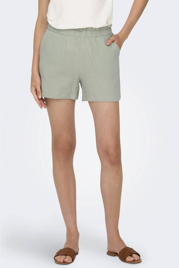 JDY wide leg high waist casual short lichtgroen