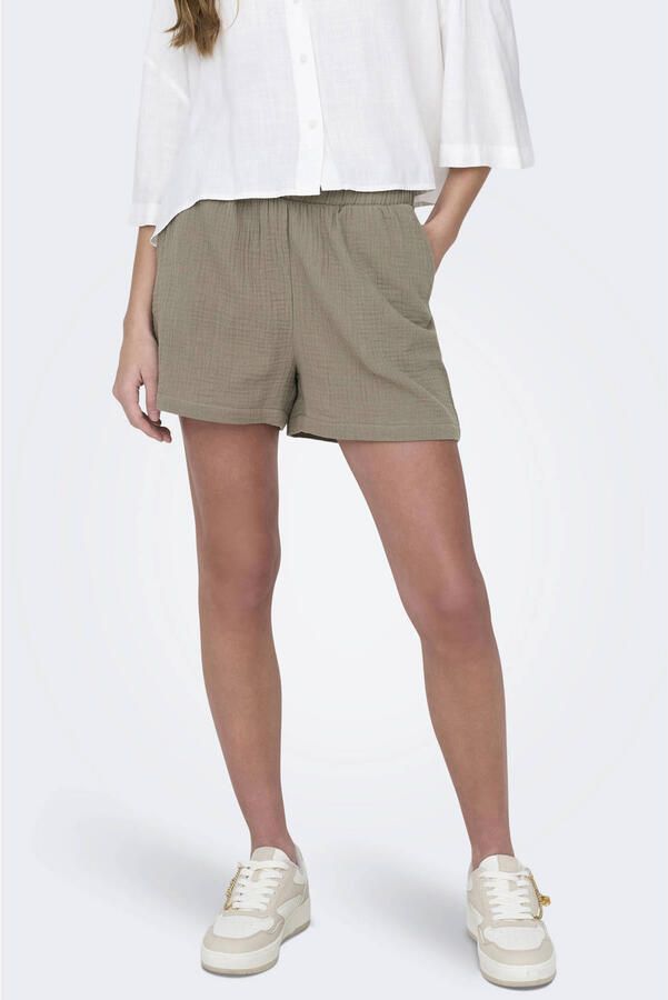 JDY wide leg high waist casual short taupe