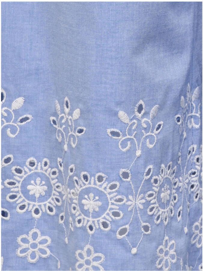 JDY wide leg high waist gebloemde casual broek lichtblauw - Foto 2