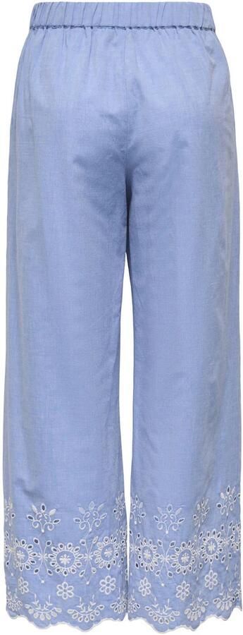 JDY wide leg high waist gebloemde casual broek lichtblauw - Foto 3