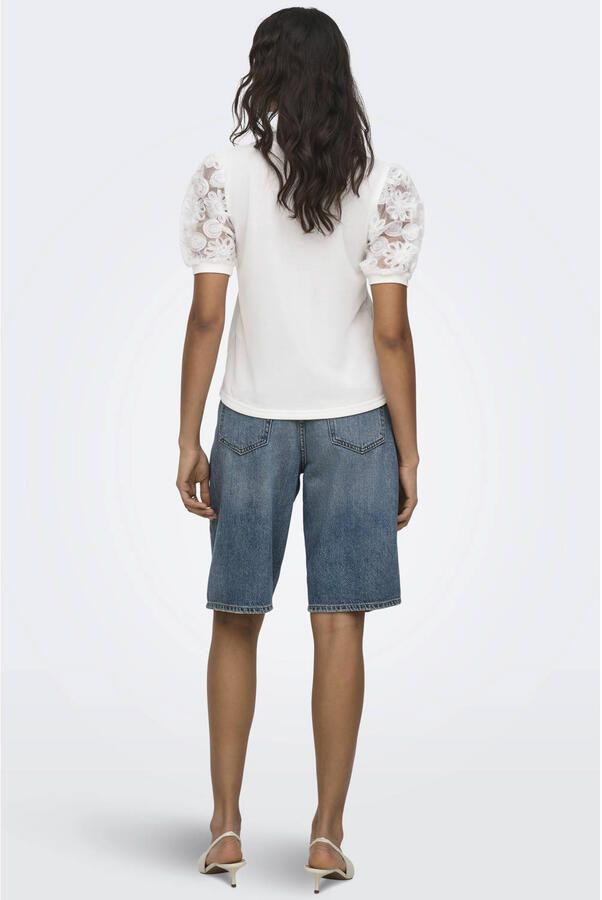 JDY wide leg regular waist bermuda short medium blue denim - Foto 2