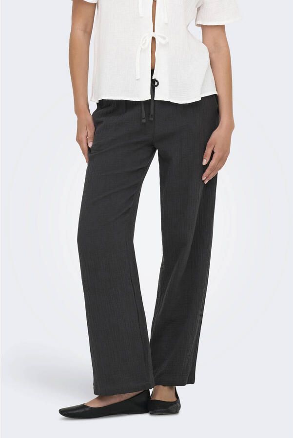 JDY wide leg regular waist casual broek antraciet - Foto 2