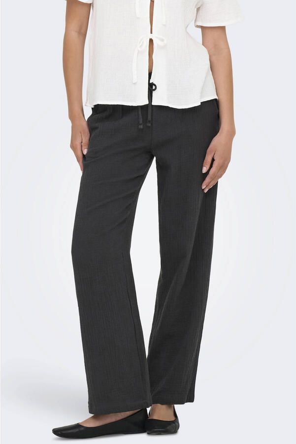 JDY wide leg regular waist casual broek antraciet