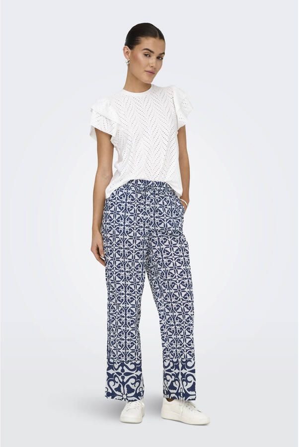 JDY wide leg regular waist casual broek donkerblauw - Foto 2