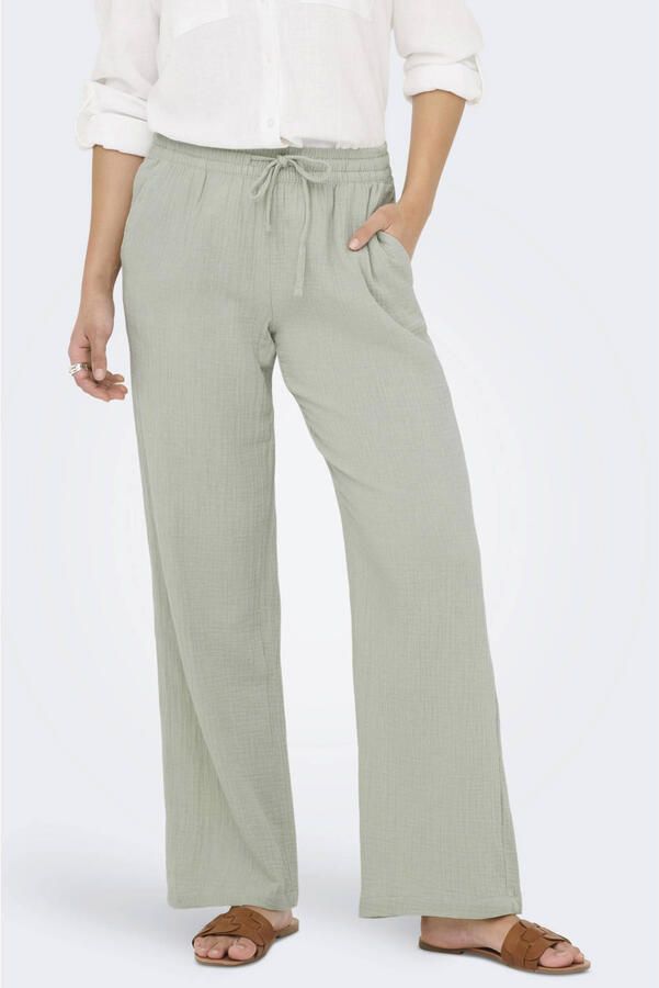 JDY wide leg regular waist casual broek grijsblauw - Foto 4