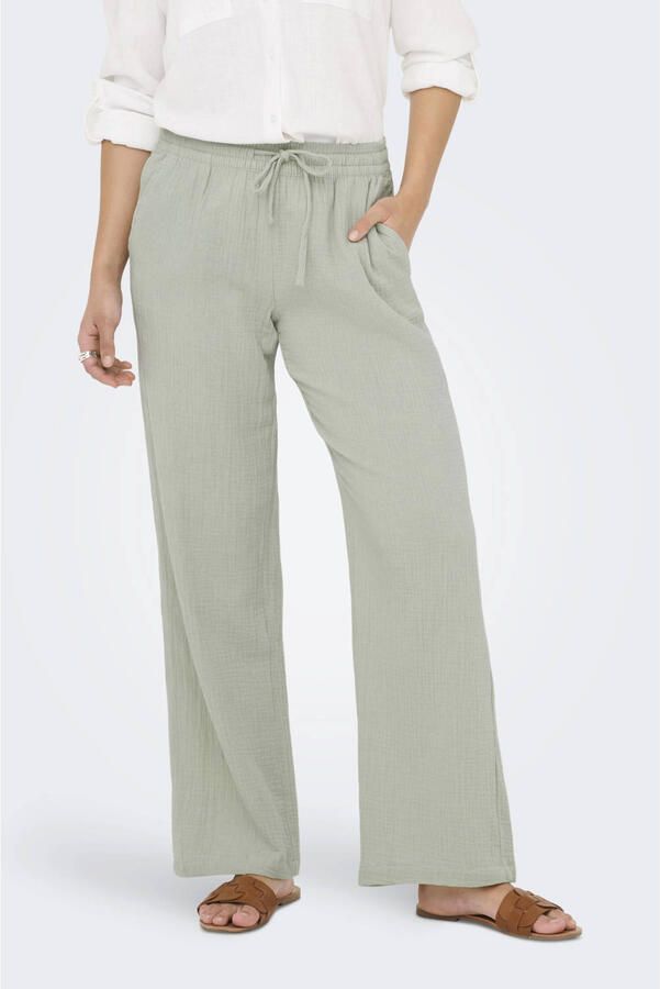 JDY wide leg regular waist casual broek grijsblauw