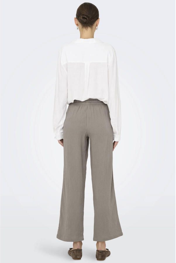 JDY wide leg regular waist casual broek lichtkaki