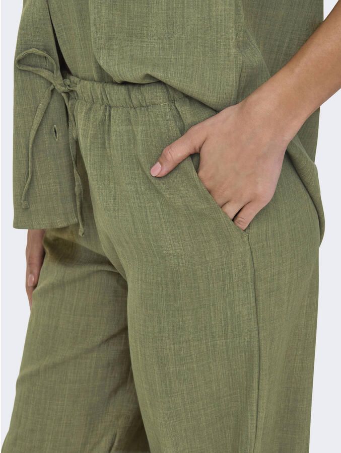 JDY wide leg regular waist casual broek olijfgroen - Foto 3
