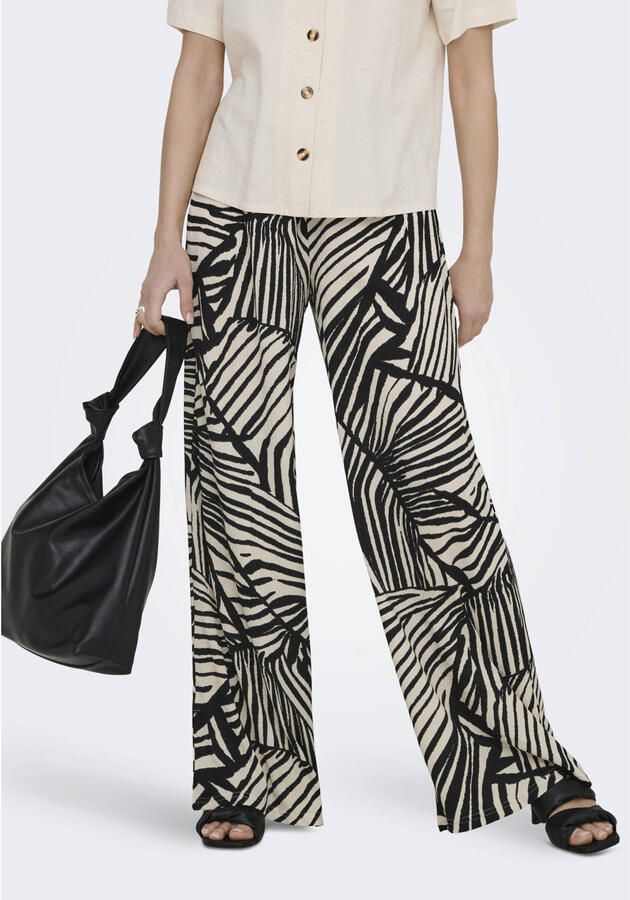 JDY wide leg regular waist casual broek zwart