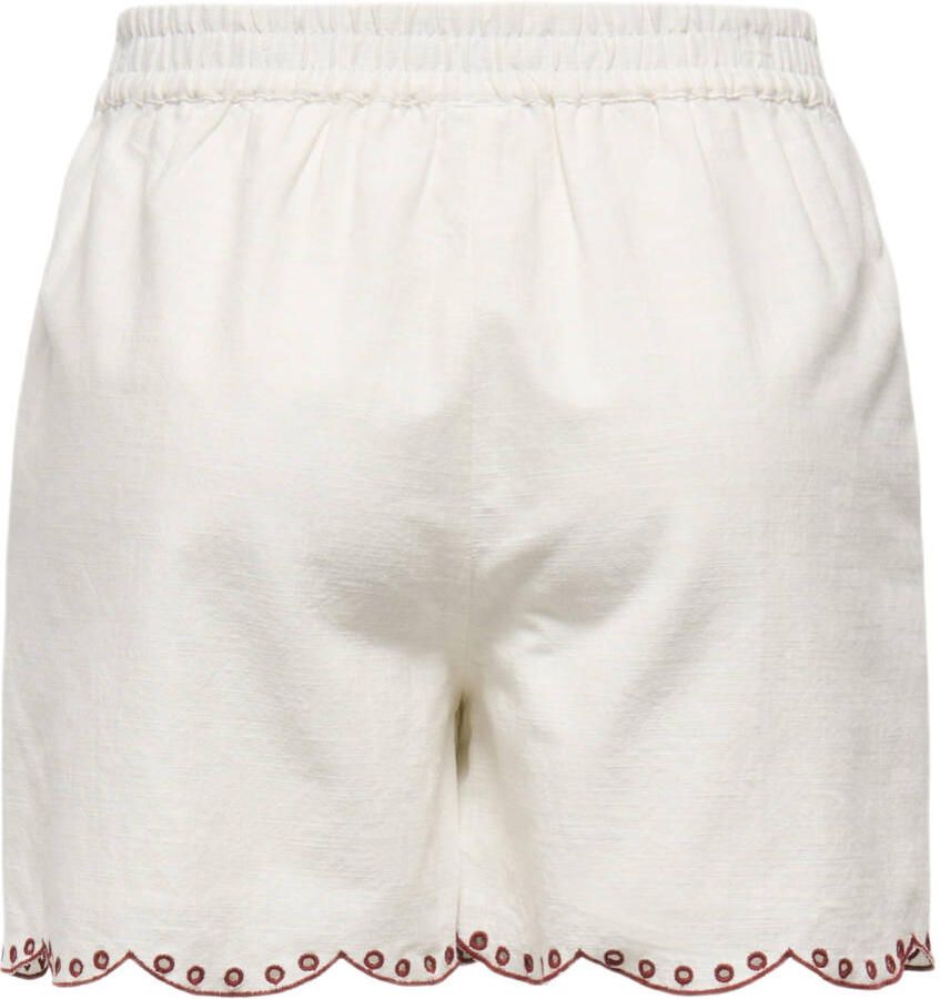 JDY wide leg regular waist casual short ecru