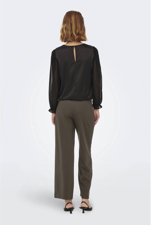 JDY high waist wide leg broek GEGGO donkerbruin - Foto 3