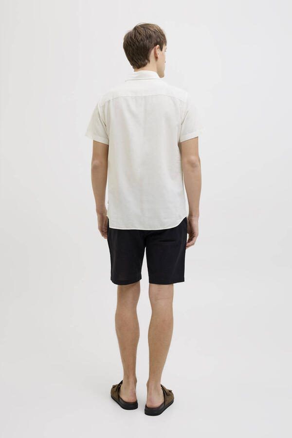 JJ REBEL comfort casual overhemd met linnen wit - Foto 3