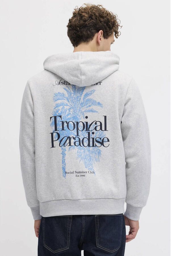 JJ REBEL hoodie met backprint grijs - Foto 3