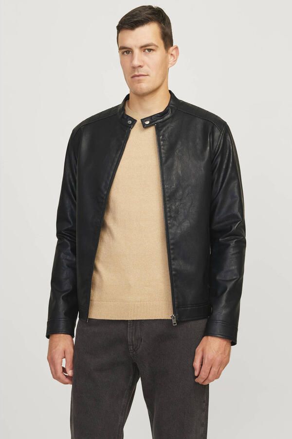 JJ REBEL imitatie leren jas JREBCALEB zwart