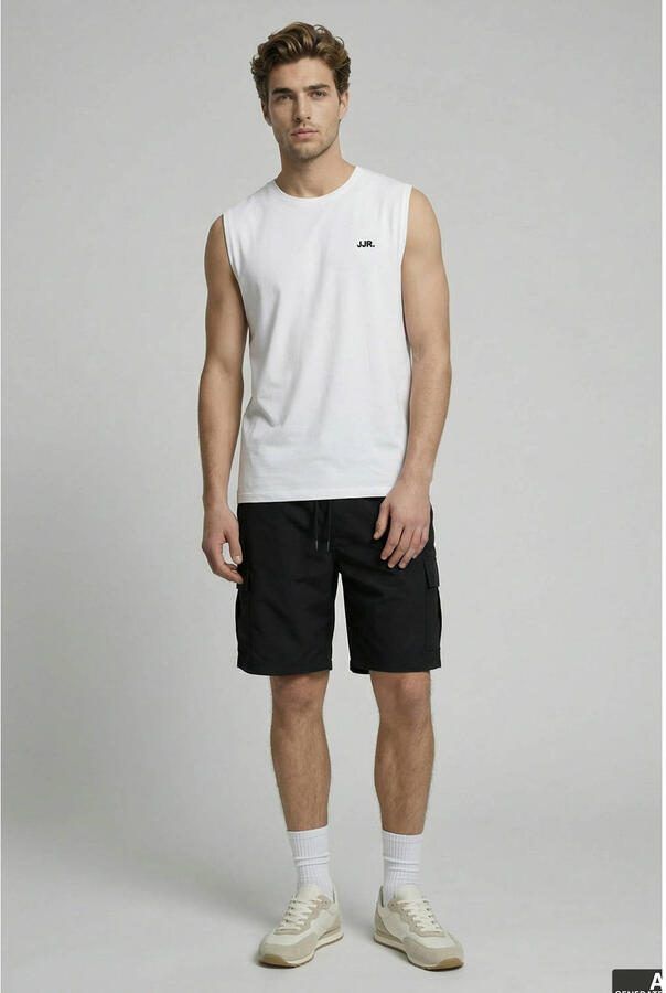 JJ REBEL JREBJASON relaxed cargo short zwart - Foto 3