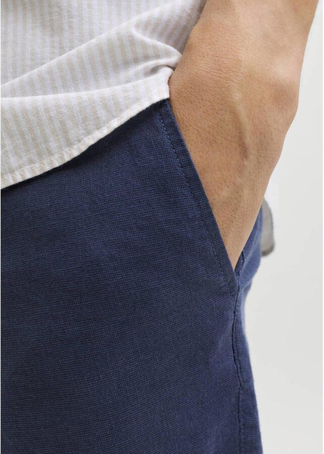 JJ REBEL JREBSUNNY regular chino short met linnen donkerblauw - Foto 2