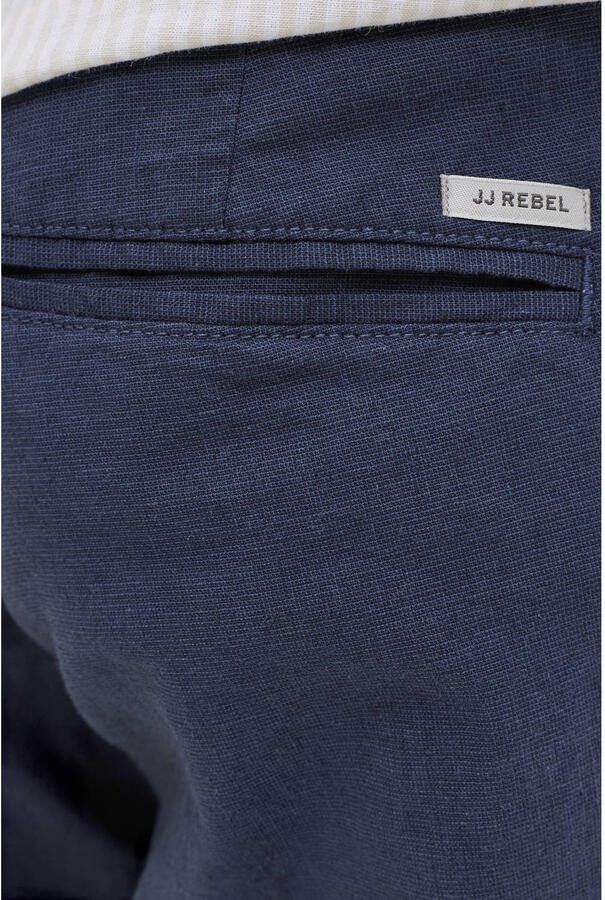 JJ REBEL JREBSUNNY regular chino short met linnen donkerblauw - Foto 3