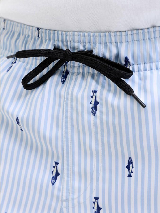 JJ REBEL JUNIOR gestreepte zwemshort lichtblauw - Foto 2