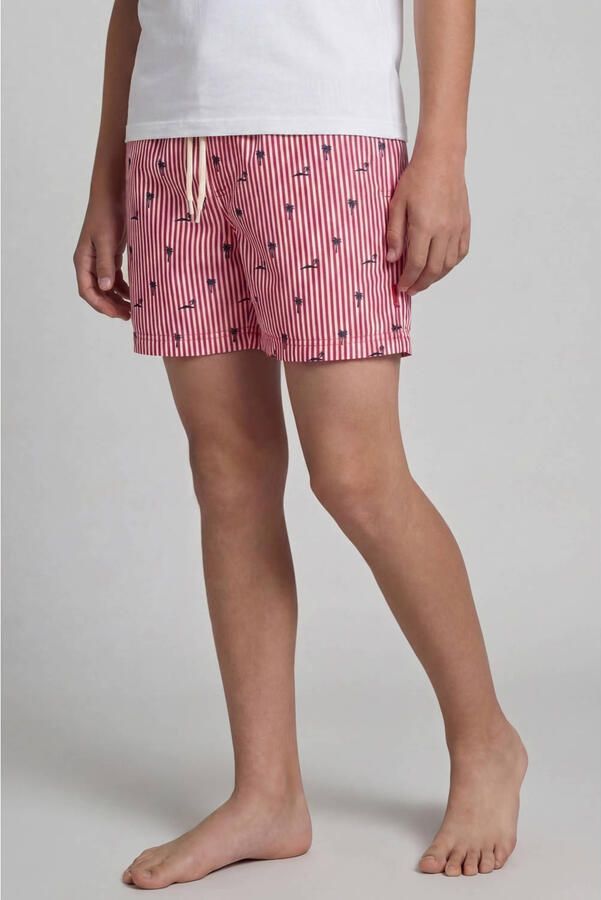 JJ REBEL JUNIOR gestreepte zwemshort rood - Foto 3