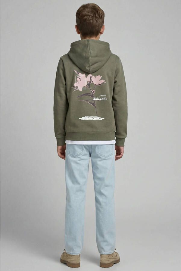 JJ REBEL JUNIOR hoodie met backprint groen - Foto 3